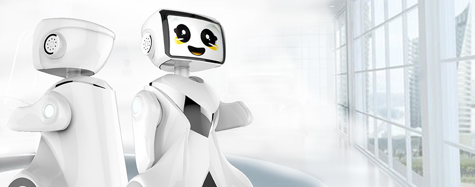 AI smart robot to provide warmth message for elderly at care home. 